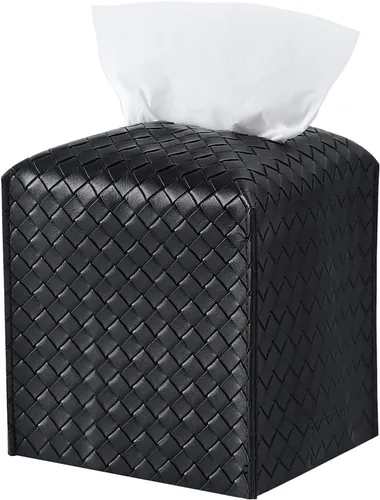 Miniatura 12 de Funda para caja de pañuelos de piel sintética, estuche cuadrado para pañuelos faciales, dispensador de papel facial para baño, encimera de tocador