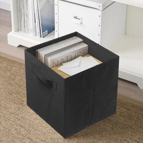 Miniatura 2 de PowerKing Cubos de almacenamiento plegables con asas, contenedores plegables de tela para estantes de armario, contenedores de almacenamiento