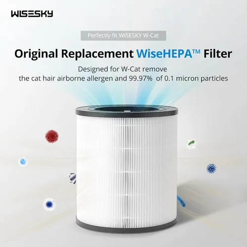Miniatura 2 de WiseHEPA Filtro de repuesto de carbono compatible con purificador de aire WS360A, 9.33 pulgadas de largo x 9.33 pulgadas de ancho x 10.39 pulgadas