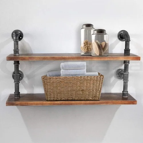 Miniatura 7 de Brida de piso pintada en negro antioxidante de 1/2 pulgada, paquete de 10 accesorios de tubería de hierro maleable para estilo vintage industrial
