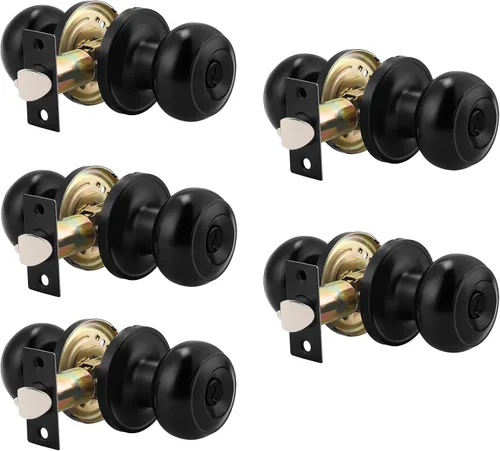 Miniatura 21 de Probrico - Paquete de 3 perillas redondas de níquel satinado para puerta de entrada, con llaves iguales, puerta exterior e interior, delantera