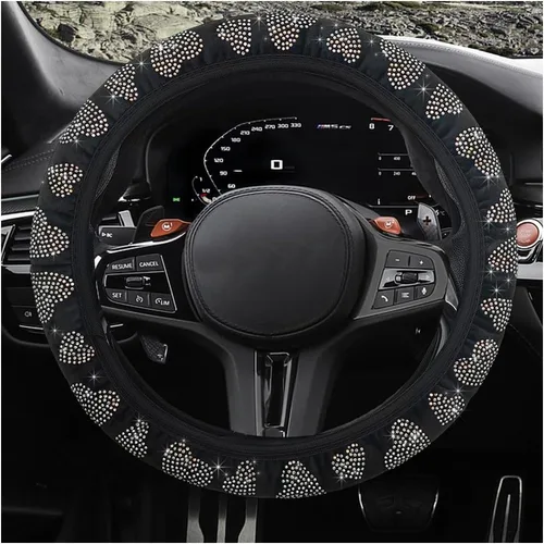 Miniatura 8 de povtii Funda para Volante de Auto, 15" en Forma de Corazón, Funda Antideslizante y Duradera de Goma para Volante de Vehículo, Accesorios Decorativos