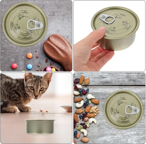 Miniatura 8 de Luxshiny Paquete de 12 latas redondas de hojalata de grado alimenticio con tapas, 3.66 x 3.66 x 1.65 pulgadas, almacenamiento hermético