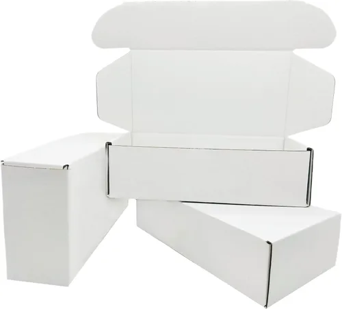 Caja Blanca Pequeña 7 x 3.5 x 2 Pulgadas Paquete de 50 Cajas Corrugadas Reciclables para Regalos Almacenamiento Embalaje Comercial y Envío