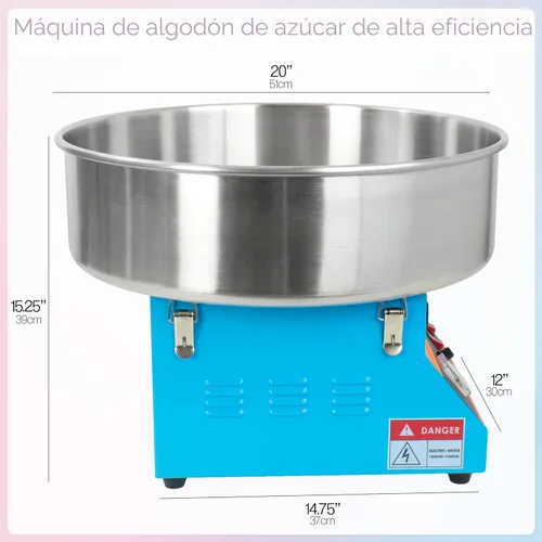 Miniatura 8 de VIVO - Máquina eléctrica comercial para hacer algodón de azúcar Azul