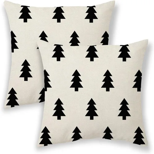 Miniatura 14 de Fundas de almohada de Halloween de 18 x 18 pulgadas, 2 piezas, fundas de almohada decorativas de cuervos en árbol negro para sofá, funda de cojín