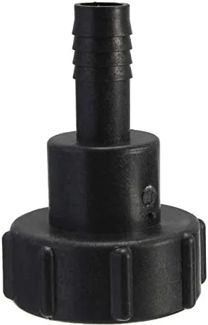 Adaptador de drenaje de tanque IBC de 1/2 pulgada con tapa roscada Conector de manguera de jardín Adaptador de montaje negro