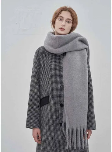 Miniatura 44 de Bufanda grande y gruesa de gran tamaño, esponjosas, de lana grande, gruesa, cálida para invierno