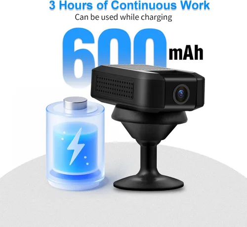 Miniatura 3 de DUVIX Mini cámara WiFi cámara oculta 1080P HD pequeña cámara de vigilancia inalámbrica con lente giratoria de 180° detección de movimiento visión