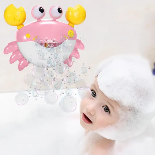 Miniatura 6 de Juguetes de baño de cangrejo para bebé, máquina de baño de burbujas de cangrejo, juguete de baño automático que sopla burbujas y reproduce canciones