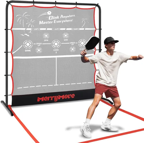 Red de práctica de pickleball Rebounder de 6 pies: Red de entrenamiento de pickleball con marco de metal fuerte, portátil para entrada al aire