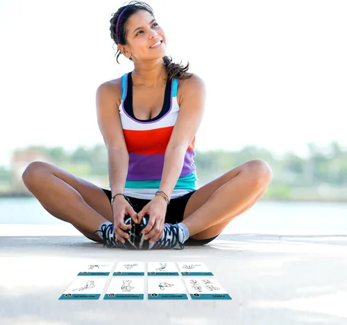 Miniatura 4 de NewMe Fitness Tarjetas de entrenamiento de estiramiento, baraja de instrucciones de entrenamiento para mujeres y hombres, guía de fitness