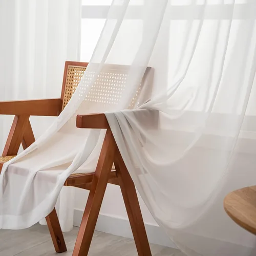 Miniatura 4 de Cortinas traslúcidas blancas con pliegues elegantes de 84 pulgadas, 1 panel, cortinas plisadas para sala de estar, puerta corrediza de vidrio