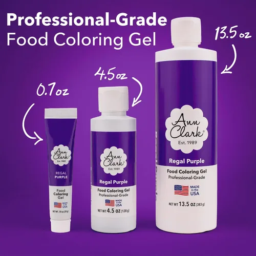 Miniatura 2 de Ann Clark Regal Purple Gel colorante alimentario extra grande de 13.5 onzas, botella de grado profesional, fabricado en Estados Unidos