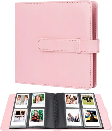 Álbum de fotos de 256 bolsillos para cámara Polaroid Go Everything Box y película instantánea, álbum de fotos Polaroid Go (rosa)