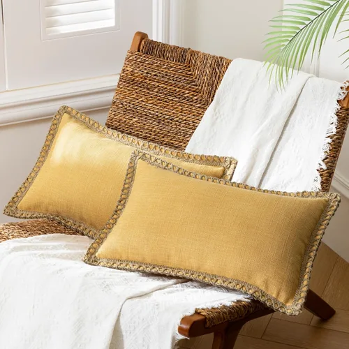 Miniatura 50 de Phantoscope Farmhouse - Fundas de almohada decorativas para exteriores, Poliéster & Mezcla de poliéster, Beige, 18" x 18