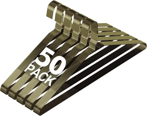 Miniatura 27 de SPECILITE Paquete de 100 perchas de alambre de metal a granel para trajes de tamaño estándar, abrigos, camisas, pantalones, faldas, ahorro de Bronce