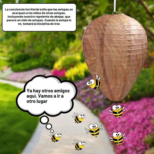 Miniatura 3 de 4 Paquetes de Señuelo para Nido de Avispas Colgante Mantén a las Avispas, Avispones y Avispas Amarillas Alejadas A-Amarillo