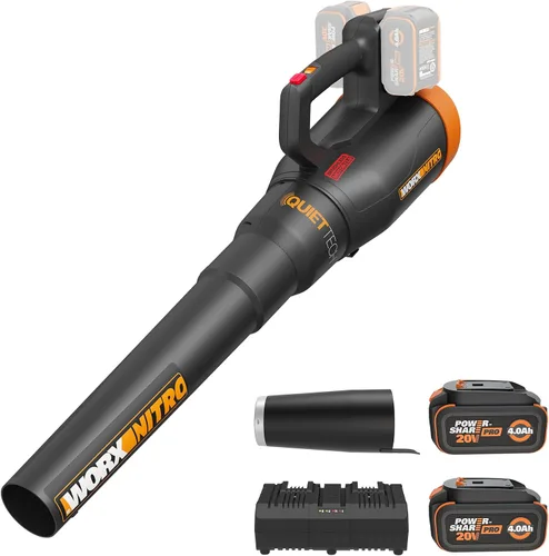 Miniatura 13 de WORX WP925 - Combo de recortadora de hilo y soplador de hojas, 15 pulgadas y 40 V con eje de fibra de carbono, soplador eléctrico silencioso de 530