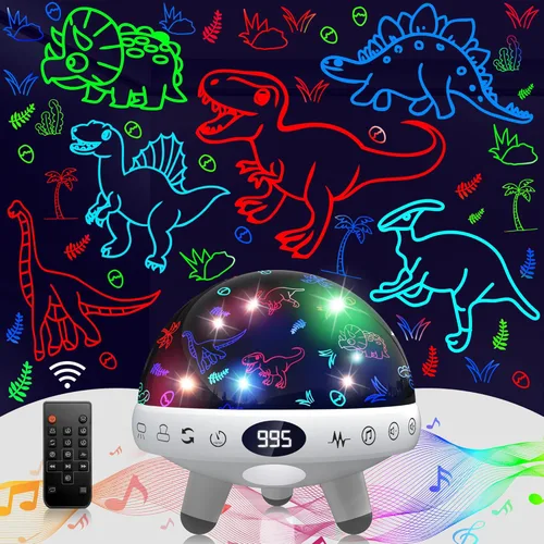 Miniatura 10 de YACHANCE Luz nocturna para habitación de niños con máquina de sonido, luz nocturna para bebé, proyector de estrellas, máquina de ruido blanco