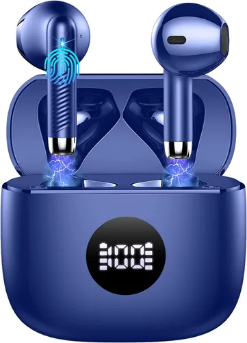 Miniatura 9 de Auriculares inalámbricos, Bluetooth 5.4, auriculares con pantalla LED de energía, bajos estéreo, auriculares Bluetooth intrauriculares
