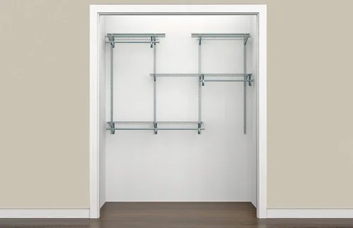 Miniatura 8 de ClosetMaid ShelfTrack - Sistema organizador de alambre para armario, ajustable de 5 a 8 pies, con estantes, barras de ropa, herrajes, acero Cromo