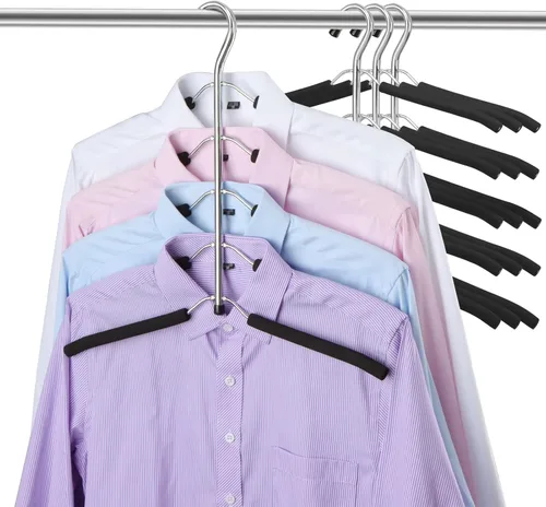 Miniatura 8 de DOIOWN Perchas de acero inoxidable para colgar camisas, perchas para colgar blusas, para árboles, perchas para ropa, perchas antideslizantes