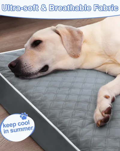 Miniatura 4 de KSIIA Cama Extra Grande para Perro para Almohadilla de Jaula, Cama Impermeable para Perro con Funda Extraíble y Lavable, Espuma Tipo Caja de Huevos
