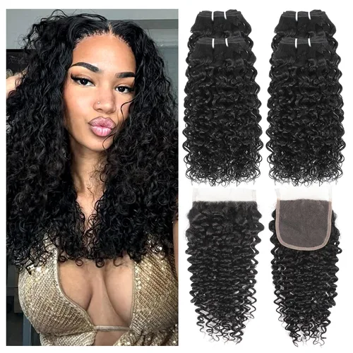Miniatura 14 de Liang Dian Paquetes Rizados de Cabello Humano 8 8 10 10 Pulgadas Paquetes Kinkycurly de Cabello Humano para Mujeres Negras 100% Sin Procesar Cabello
