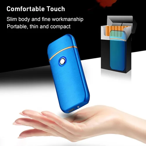 Miniatura 4 de Encendedor electrónico recargable por USB, encendido inteligente de doble cara, resistente al viento, plasma ligero, regalo portátil para novios