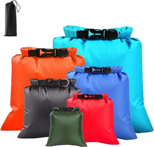 Miniatura 8 de 6 bolsas secas impermeables, bolsas secas ligeras para kayak, impermeables, bolsa impermeable al aire libre para kayak, senderismo, canotaje, 6