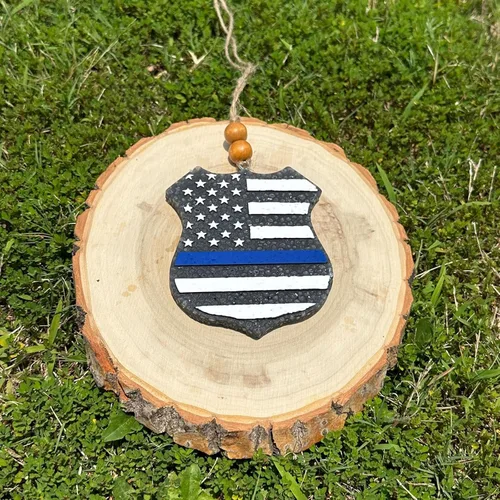 Miniatura 2 de SOBEIT Insignia de policía de la bandera de EE. UU., molde de freshie de silicona para el Día de la Independencia, molde de resina epoxi de silicona