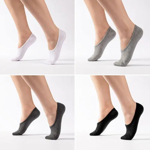 Miniatura 3 de IDEGG Calcetines invisibles para mujeres y hombres, 12 pares de calcetines atléticos antideslizantes de corte bajo casuales con antideslizantes