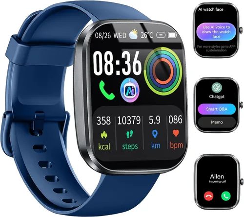 Miniatura 10 de uaue Reloj inteligente AI con ChatGPT, reloj inteligente de llamadas Bluetooth de 1.91 pulgadas para hombres y mujeres, más de 110 modos de fitness