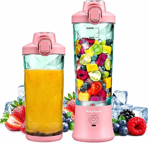 Miniatura 7 de Licuadora portátil, licuadora de tamaño personal con batidos y batidos, impermeable, 20 onzas, sin BPA, para exteriores, hogar, gimnasio, oficina