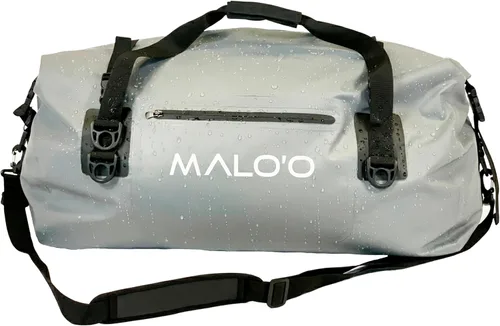 Miniatura 17 de Malo’o Bolsa de lona impermeable seca, Bolsa de equipo resistente de cubierta enrollable impermeable con correas para el hombro y bucles Molle, Negro