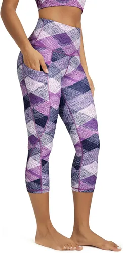 Miniatura 108 de ODODOS - Leggings capri de cintura alta para mujer con bolsillos, control de abdomen, no se transparentan, para entrenamiento atlético, running