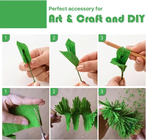 Miniatura 4 de PartyWoo Serpentinas de papel crepé verde, 6 rollos de 492 pies, paquete de papel crepé verde bosque esmeralda cazador para graduación, Navidad