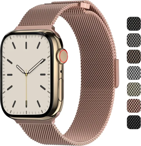Miniatura 10 de SWITCHEASY Correa magnética de malla para Apple Watch Series 10, 9, 8, SE, 7, 6, malla para iWatch de 1.654, 1.614, 1.575, 1.496 pulgadas, iWatch
