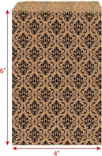 Miniatura 2 de MOOCA 200 bolsas de regalo de papel de damasco, pequeñas empresas, joyas, dulces, palomitas de maíz, galletas y golosinas – 4 pulgadas de ancho x 6