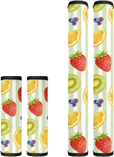 Miniatura 25 de Juego de 4 fundas protectoras de repuesto para manija de puerta de refrigerador con temática de té de la tarde para microondas, horno, refrigerador