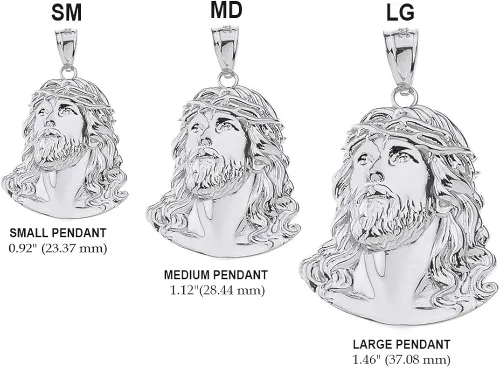 Miniatura 2 de Collar con dije de cabeza de Jesús joyería religiosa 092 pulgadas