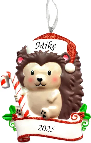 Miniatura 6 de 2025 Adorno de Navidad personalizado para niños – Recuerdo festivo con nombre y año personalizados – Adorno de árbol de Navidad con diseño de animal
