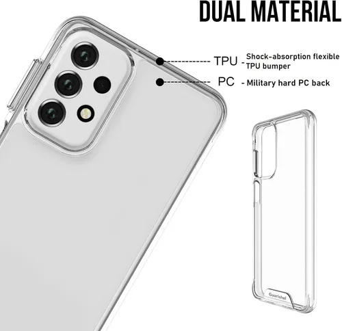 Miniatura 2 de Funda para teléfono Samsung Galaxy A23-5G: (no para A23 5G UW), [Serie Armadura Cristalina] [4 bolsas de aire integradas] Funda protectora a prueba