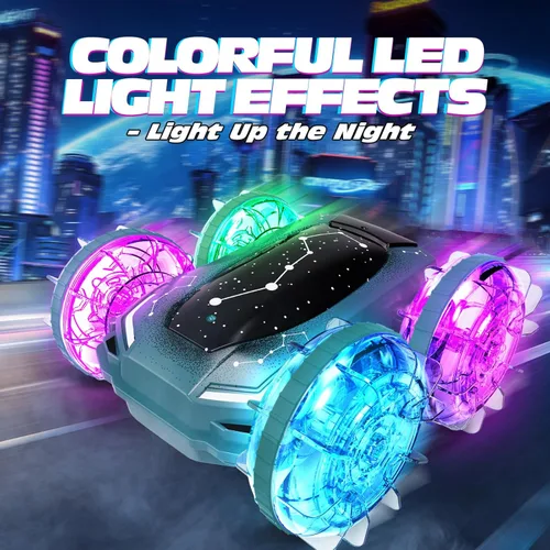 Miniatura 6 de Tecnock Coche Anfibio de Control Remoto, Coche RC de 4WD con Gestos y Carga Magnética, 60 Minutos de Tiempo de Juego, Luces LED, Juguetes de Piscina