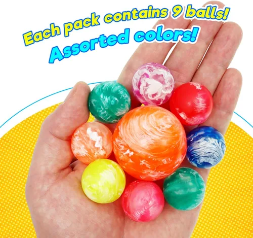 Miniatura 3 de 2CHILL Hi Bounce - Pelotas pequeñas con rebote para niños, estilos surtidos (2 paquetes, 18 bolas en total) – Pelotas de goma coloridas de 1-1.75