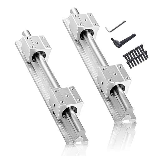 Miniatura 16 de 4 piezas SBR12UU Bloque deslizante de rodamiento lineal de 0.472 in Bloque abierto de aluminio, piezas CNC para riel de guía lineal SBR12 0.472 in