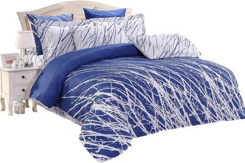 Miniatura 3 de Swanson Beddings - Juego de ropa de cama (100 % algodón), ramas de árbol Funda de edredón, fundas de almohada., Algodón, verde-blanco, gemelo