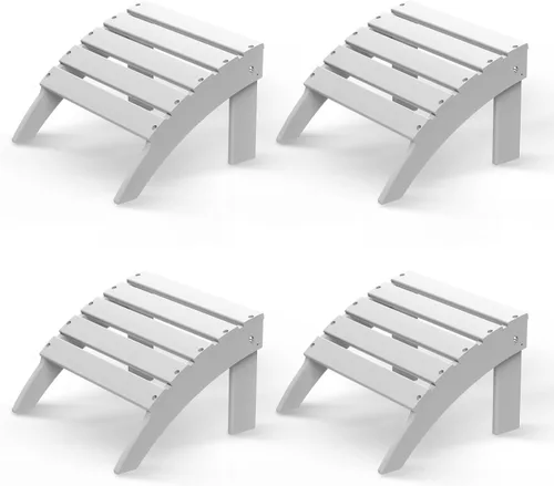 Miniatura 22 de GREENVINES Adirondack-Ottoman Plástico HDPE Reposapiés para exteriores Todo tipo de clima Reposapiés Taburete para pies Gris