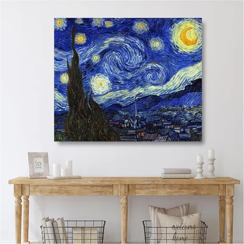 Miniatura 726 de A&T ARTWORK Campo de trigo con cipreses de Van Gogh Las reproducciones de arte clásico mundial, impresiones en lienzo giclée para decoración